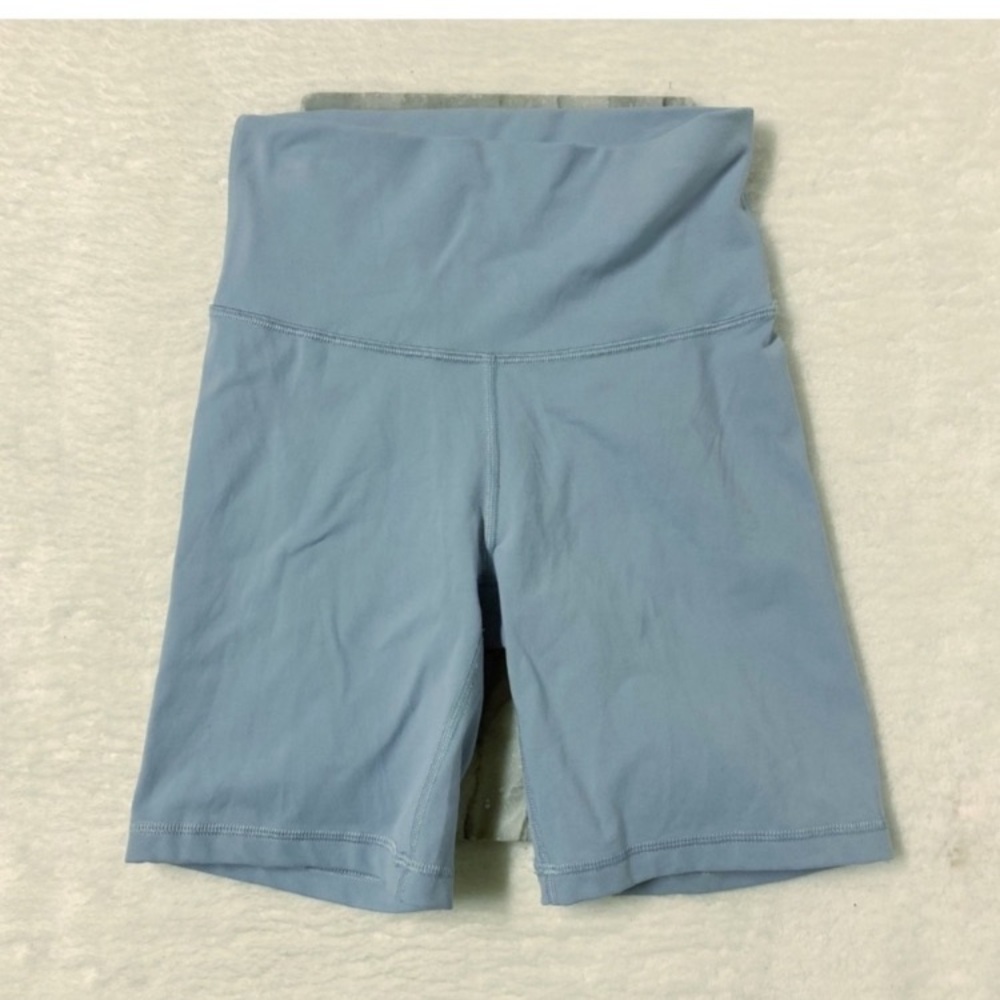 Aritzia Light Blue High-Waist Bike Shorts